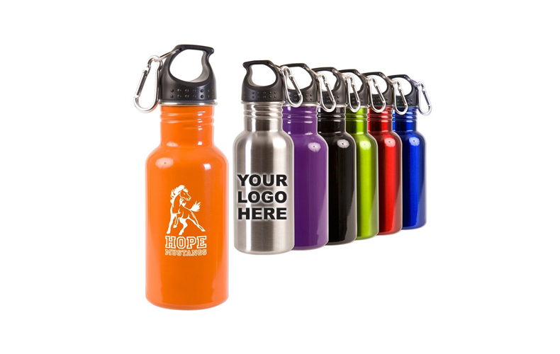 17 oz. BPA Free Stainless Steel Bottle Includes Carabiner Clip